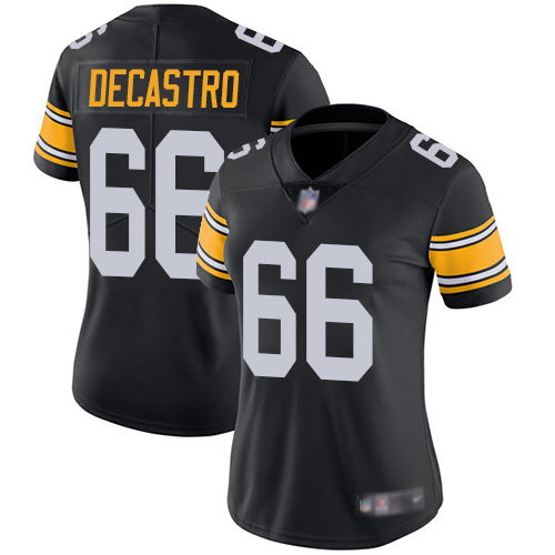 Women Pittsburgh Steelers Football 66 Limited Black David DeCastro Alternate Vapor Untouchable Nike NFL Jersey